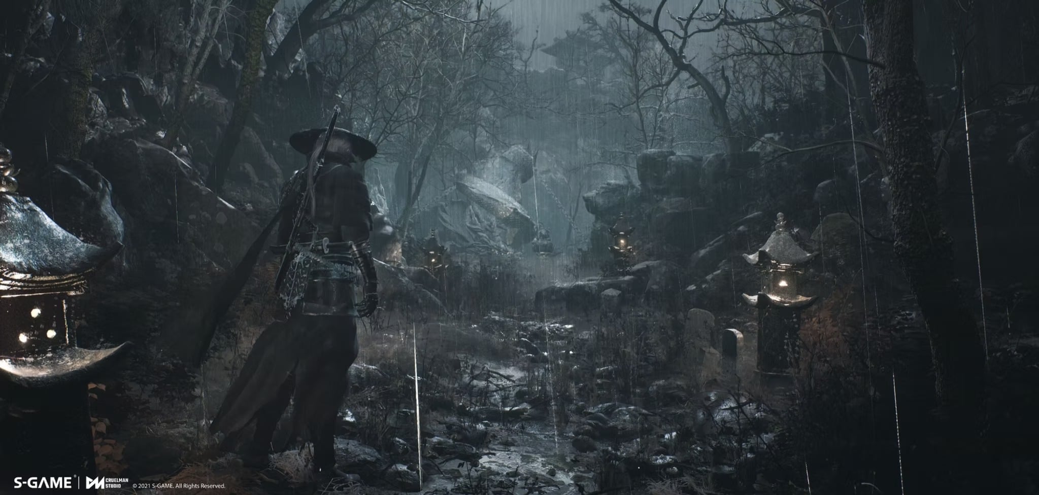 Rain-soaked forest — official concept art